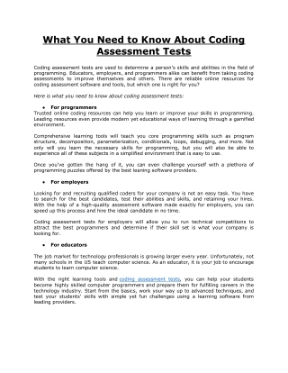 What You Need to Know About Coding Assessment Tests