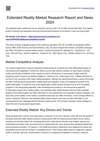 Extended Reality Market by Application and Geography 2024