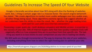 Guidelines To Increase The Speed Of Your Website