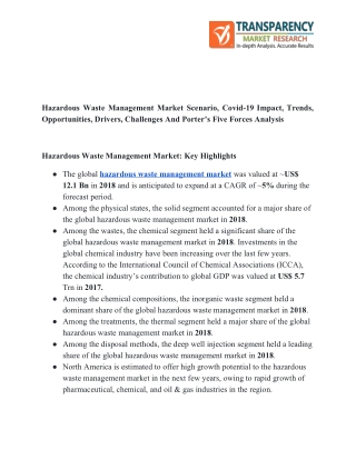 Covid-19 Impact on Hazardous Waste Management Market: Competition Landscape