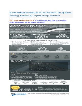 Elevator and Escalator Market Size By Type, By Elevator Type, By Elevator Technology, By Service, By Geographical Scope