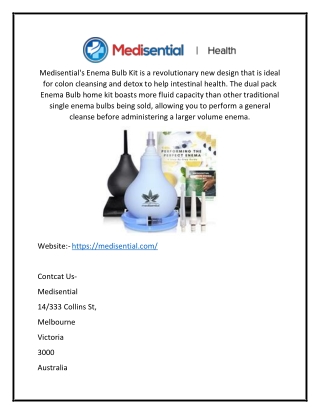 Buy Best Enema Bag Kit Online | Medisential.com