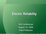 Electric Reliability