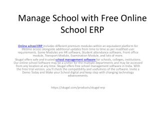 Manage School with Free Online School ERP