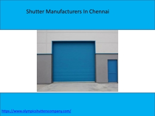 Shutter Manufacturers In Chennai