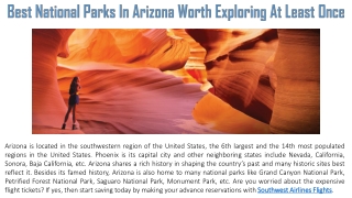 Best National Parks In Arizona Worth Exploring At Least Once