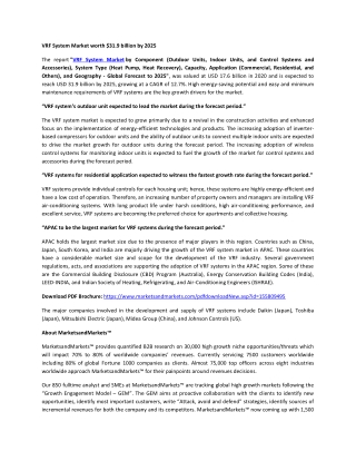 VRF System Market by Type, Application | COVID-19 Impact Analysis | MarketsandMarkets
