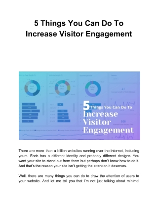 5 Things You Can Do To Increase Visitor Engagement