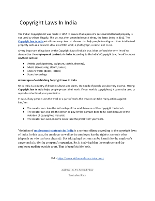 Copyright Laws In India