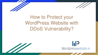 How to protect your WordPress Website with DDoS Vulnerability?