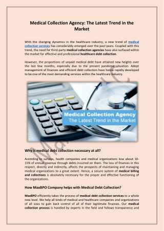 Medical Collection Agency: The Latest Trend in the Market