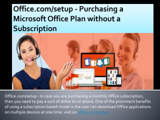 Office.com/setup - Purchasing a Microsoft Office Plan without a Subscription