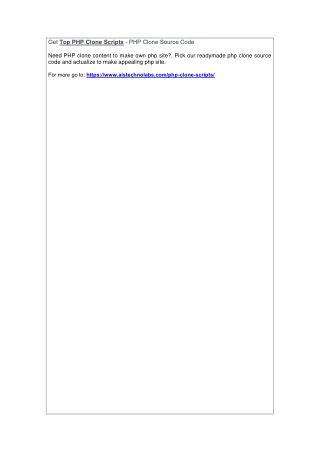 Get Top PHP Clone Scripts - PHP Clone Source Code