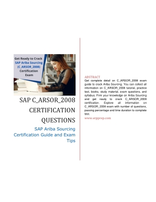 Latest Questions Answers for SAP Ariba Sourcing C_ARSOR_2008 Certification Exam.