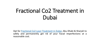 Fractional Co2 Treatment in Dubai