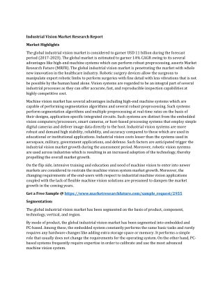 Industrial Vision Market Research Report Industrial Vision Market, Industrial Vision Market Analysis, Industrial Vision