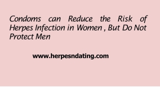 Condoms Can Reduce The Risk Of Herpes Infection in Women | Living With Herpes