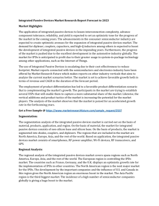 Integrated Passive Devices Market Research Report Forecast to 2023