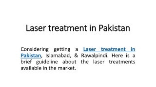 laser treatment in Pakistan