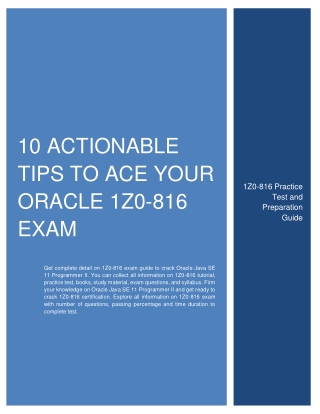 [TOP] 10 Actionable Tips to Ace Your Oracle 1Z0-816 Exam