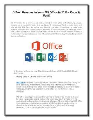 Safejob- MS Office