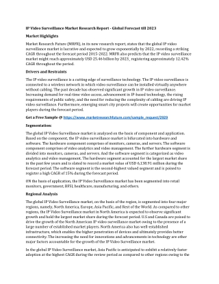 IP Video Surveillance Market Research Report - Global Forecast till 2023