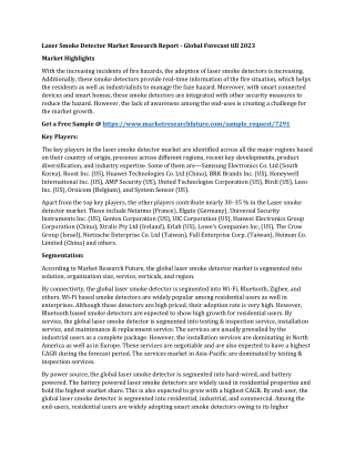 Laser Smoke Detector Market Research Report - Global Forecast till 2023