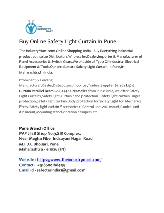buy online safety light curtain in india