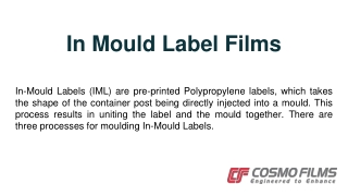 Benefits of In Mould Labels Films