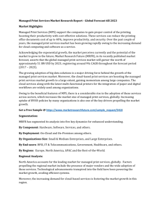 Managed Print Services Market Research Report - Global Forecast till 2023