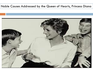 Noble Causes Addressed by the Queen of Hearts, Princess Diana