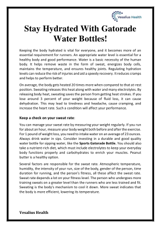 Stay Hydrated With Gatorade Water Bottles!