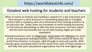 Greatest web hosting for students and teachers