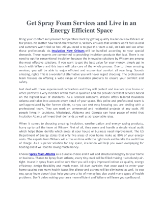 Get Spray Foam Services and Live in an Energy Efficient Space