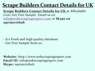 Scrape Builders Contact Details for UK