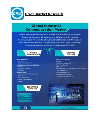 Global Industrial Communication Market Size, Competitive Analysis, Share, Forecast- 2019-2025