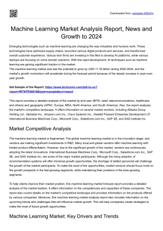 Machine Learning Market Application and Demand 2024