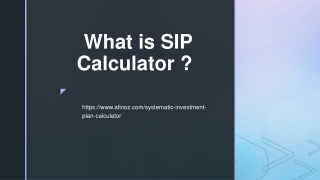 What is SIP calculator ?