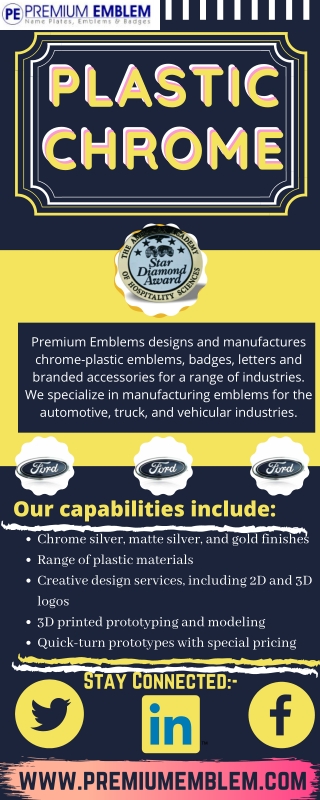 Plastic Chrome Plating & Name Plate | Premium Emblem