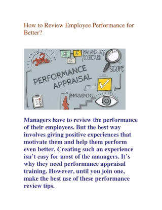 How to Review Employee Performance for Better?