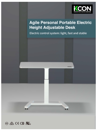 Personal Portable  Electric Height Adjustable Desk - Ikcon Office Furniture