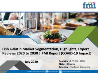 Fish Gelatin Market Overview 2020, In-depth Analysis with Impact of COVID-19, Types, Opportunities, Revenue and Forecast