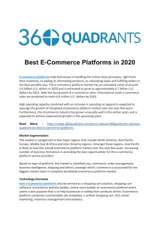 Best E-Commerce Platforms in 2020