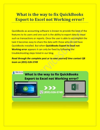 What is the way to fix QuickBooks Export to Excel not Working error?