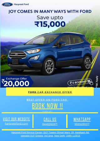 Ford car offer for the month of september