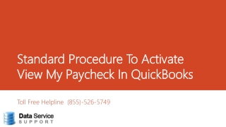 Steps to Activate View my paycheck in QuickBooks