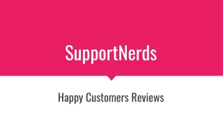 SupportNerds IT Company - Trustpilot Happy Customers Reviews