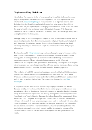 Gingivoplasty Using Diode Laser