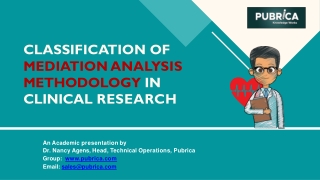 Classification of mediation analysis methodology in clinical research – Pubrica