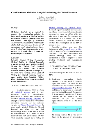 Classification of mediation analysis methodology in clinical research – Pubrica